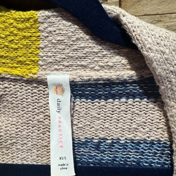 Daily Practice by Anthropologie Racing Flags Cardigan Sweater Size Medium - Picture 4 of 7